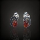 Borostyán ezüst fülbevaló