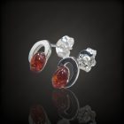 Borostyán ezüst fülbevaló