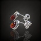 Borostyán ezüst fülbevaló