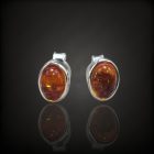 Borostyán ezüst fülbevaló