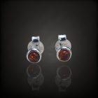 Borostyán ezüst fülbevaló