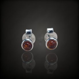 Borostyán ezüst fülbevaló