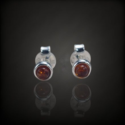 Borostyán ezüst fülbevaló