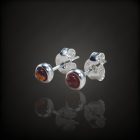 Borostyán ezüst fülbevaló