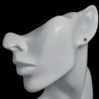 Borostyán ezüst fülbevaló