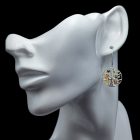 Borostyán ezüst fülbevaló