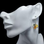 Borostyán ezüst fülbevaló