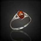 Borostyán ezüst gyűrű