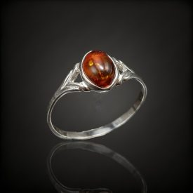 Borostyán ezüst gyűrű