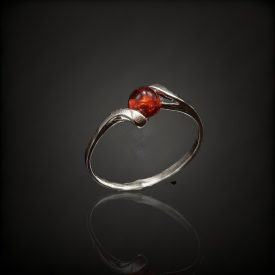 Borostyán ezüst gyűrű