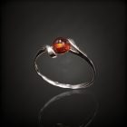 Borostyán ezüst gyűrű