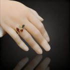 Borostyán ezüst gyűrű