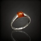 Borostyán ezüst gyűrű