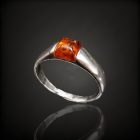 Borostyán ezüst gyűrű