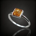 Borostyán ezüst gyűrű