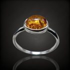 Borostyán ezüst gyűrű