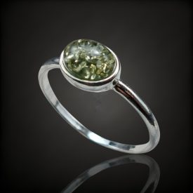 Borostyán ezüst gyűrű