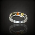 Borostyán ezüst gyűrű