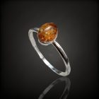 Borostyán ezüst gyűrű