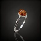 Borostyán ezüst gyűrű