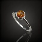 Borostyán ezüst gyűrű
