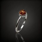 Borostyán ezüst gyűrű