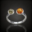 Borostyán ezüst gyűrű