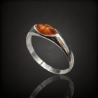 Borostyán ezüst gyűrű