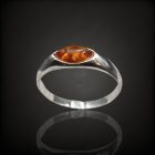 Borostyán ezüst gyűrű