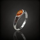 Borostyán ezüst gyűrű