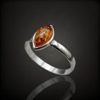 Borostyán ezüst gyűrű