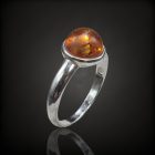 Borostyán ezüst gyűrű