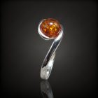 Borostyán ezüst gyűrű