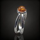 Borostyán ezüst gyűrű