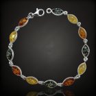 Borostyán ezüst karkötő