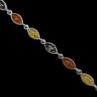 Borostyán ezüst karkötő