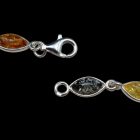 Borostyán ezüst karkötő