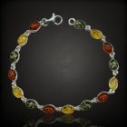 Borostyán ezüst karkötő