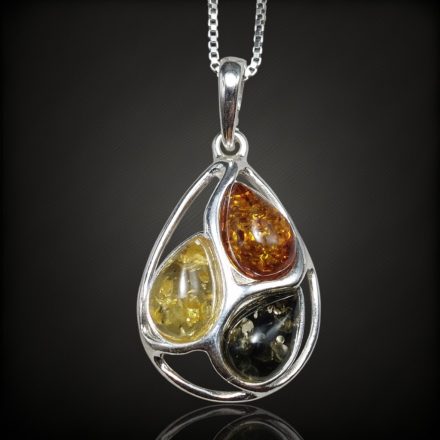 Borostyán ezüst medál