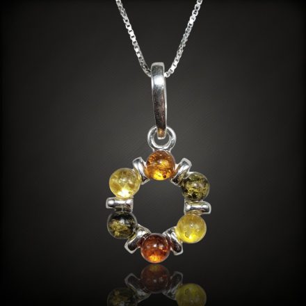 Borostyán ezüst medál