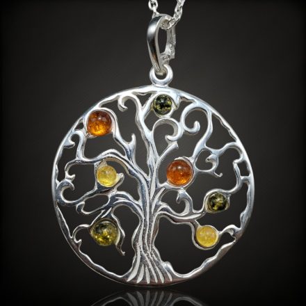 Borostyán ezüst medál