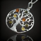 Borostyán ezüst medál