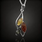 Borostyán ezüst medál