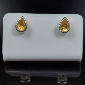 Citrin ezüst fülbevaló