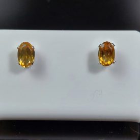 Citrin ezüst fülbevaló