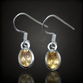 Citrin ezüst fülbevaló