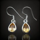 Citrin ezüst fülbevaló