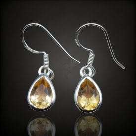 Citrin ezüst fülbevaló