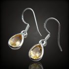 Citrin ezüst fülbevaló