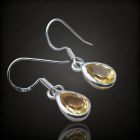 Citrin ezüst fülbevaló